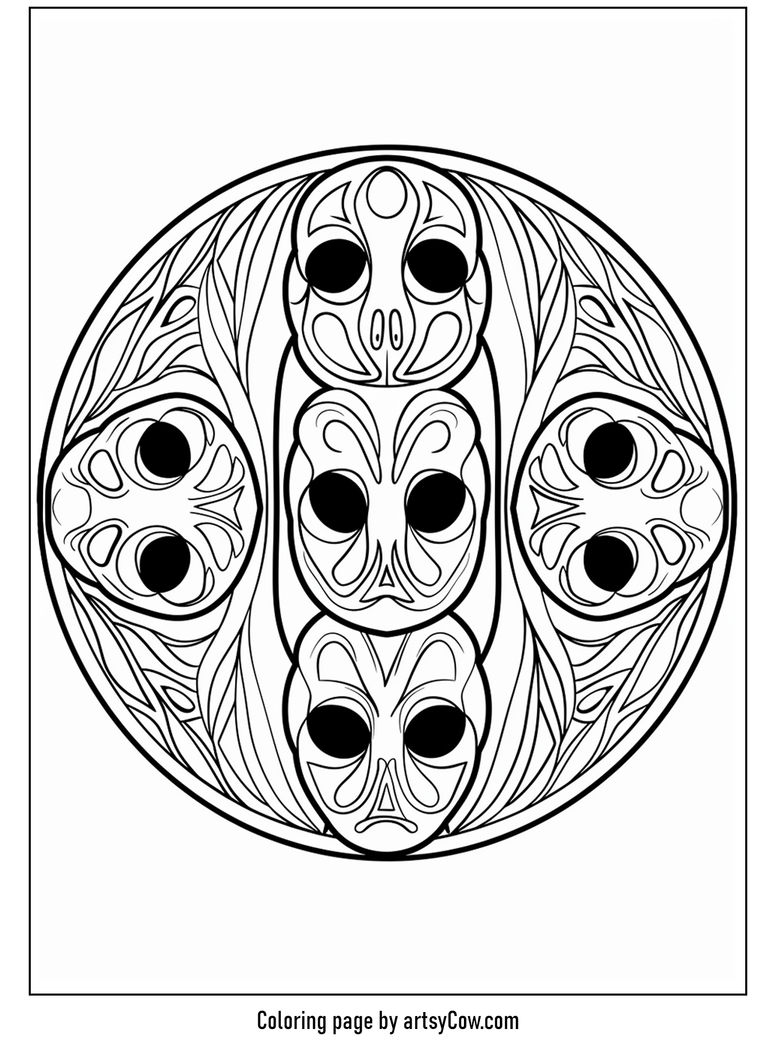 halloween ghost mandala, Whispers in the Ghostly Dance